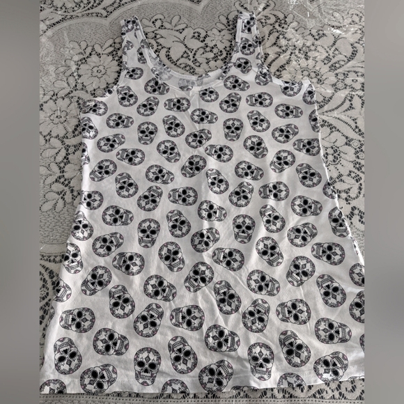 Women's Workout Tank Tops Skull Goth Dark Academia Summerween XL - Picture 1 of 5